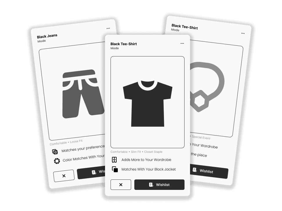 Three Mode product cards illustrating selection reasons